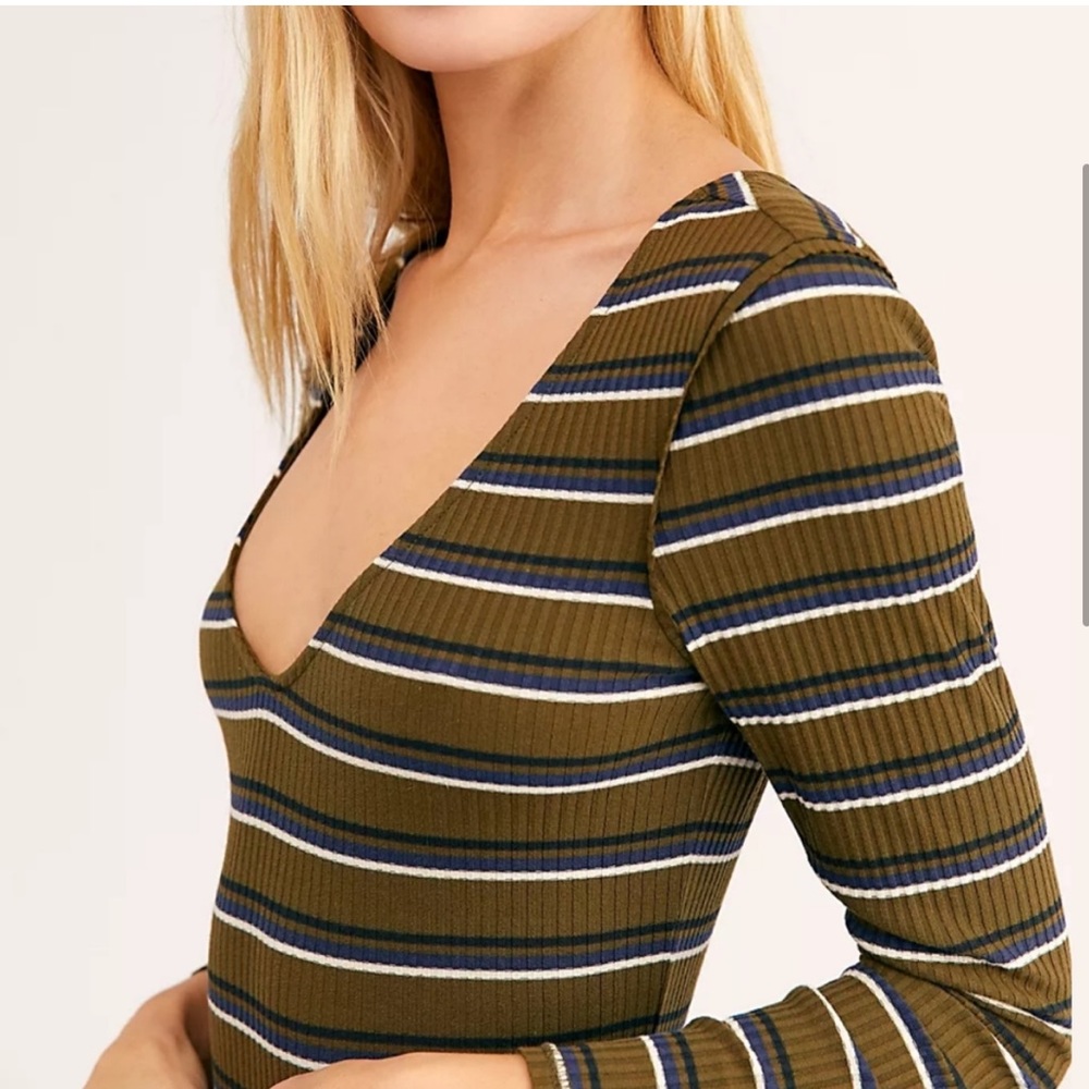 Free People Intimately Long sleeve striped shirt